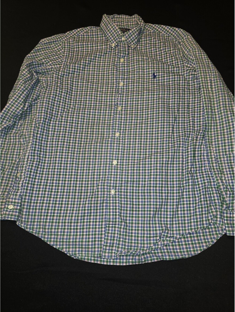Ralph Lauren Polo Classic Fit Button Front Plaid Dress Shirt Men's Size Medium